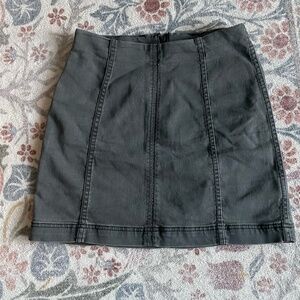 Free People Light Gray Denim Mini Skirt, Size 4